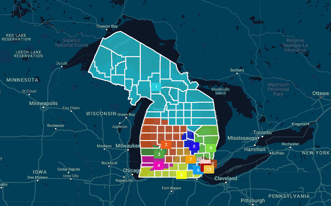Michigan congressional district map